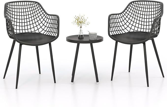 Metaso 3-Piece Patio Bistro Set – All-Weather Heavy Duty Table & Chairs