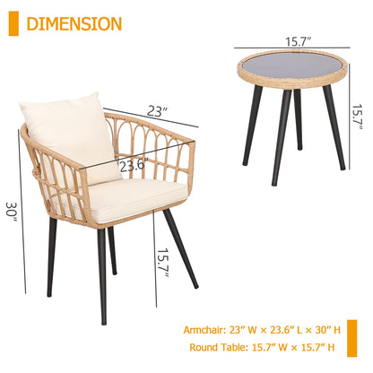 Metaso Outdoor Furniture Bistro Set – Patio Conversation Set