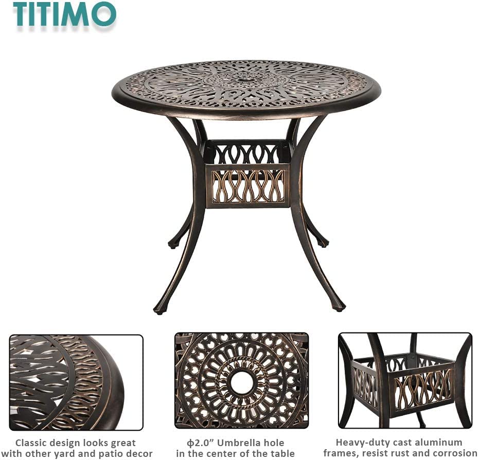 Metaso 3-Piece Outdoor Bistro Set – Cast Aluminum Conversation Set