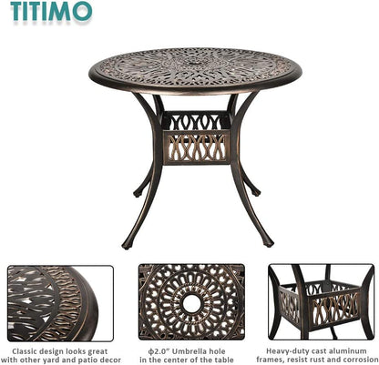 Metaso 3-Piece Outdoor Bistro Set – Cast Aluminum Conversation Set