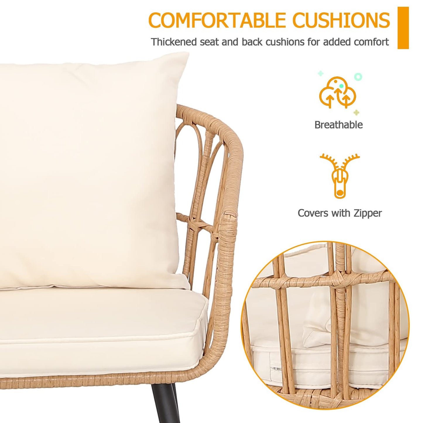 Metaso Outdoor Furniture Bistro Set – Patio Conversation Set