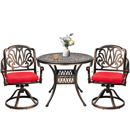 Metaso 3-Piece Outdoor Bistro Set – Cast Aluminum Conversation Set