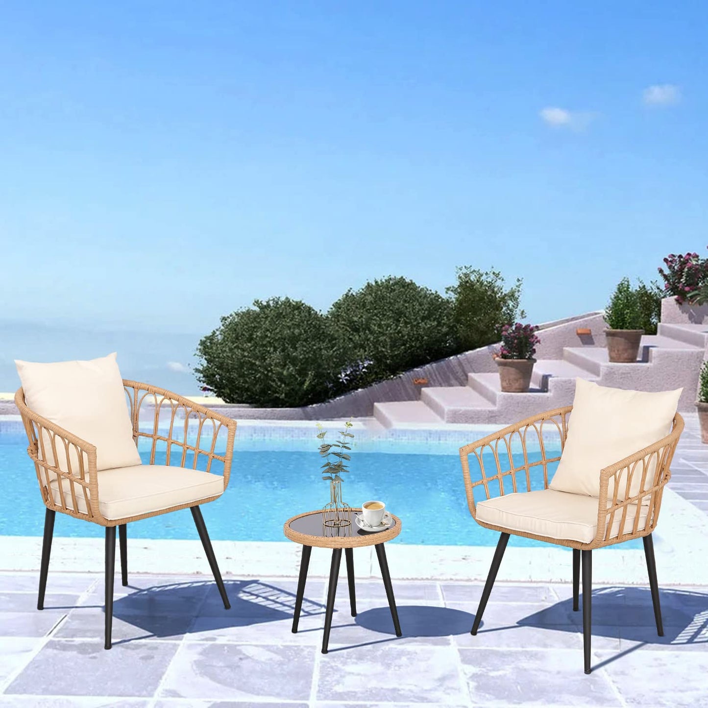 Metaso Outdoor Furniture Bistro Set – Patio Conversation Set