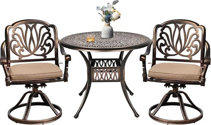 Metaso 3-Piece Outdoor Bistro Set – Cast Aluminum Conversation Set