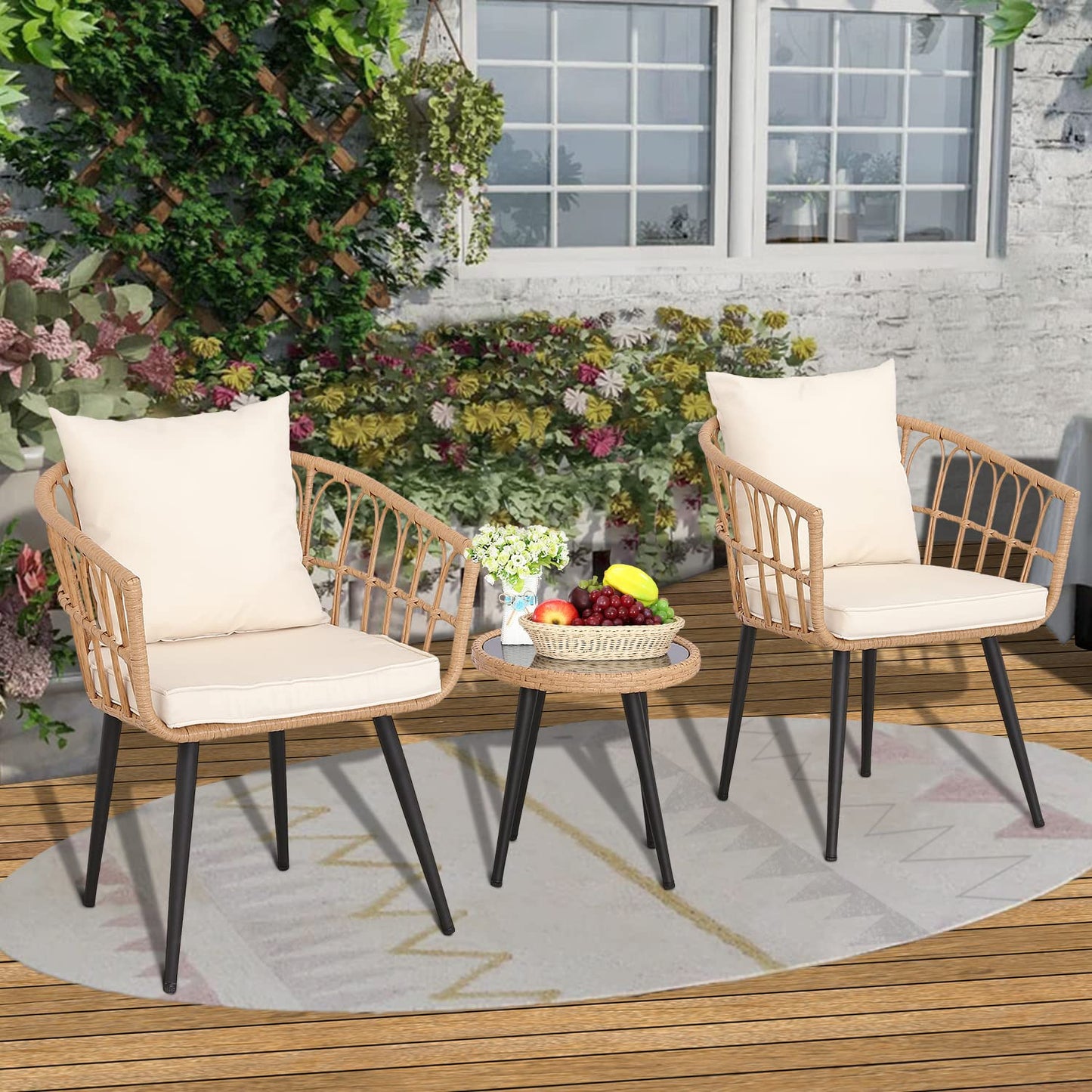 Metaso Outdoor Furniture Bistro Set – Patio Conversation Set