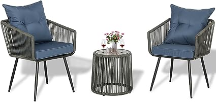 Metaso Outdoor Furniture Bistro Set – Patio Conversation Set